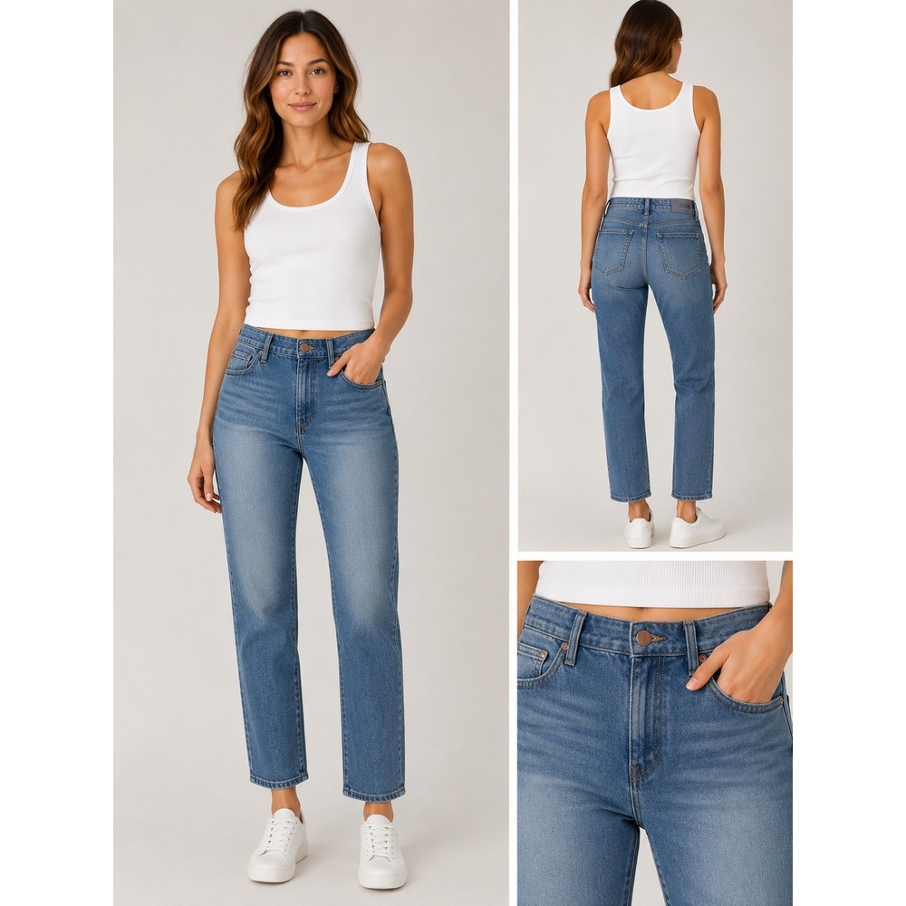 Joes Jeans Womens High Rise Straight Leg Medium Wash Denim Blue 45GXLKOT5994‎ 25